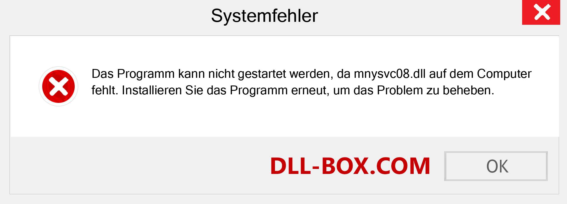 mnysvc08.dll-Datei fehlt?. Download für Windows 7, 8, 10 - Fix mnysvc08 dll Missing Error unter Windows, Fotos, Bildern