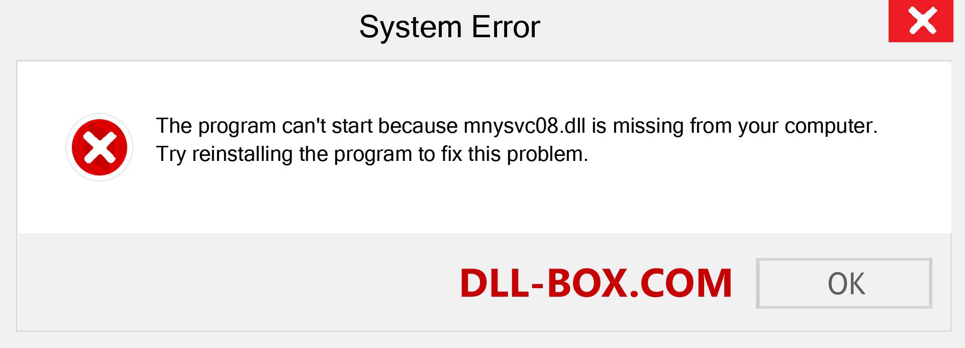  mnysvc08.dll file is missing?. Download for Windows 7, 8, 10 - Fix  mnysvc08 dll Missing Error on Windows, photos, images