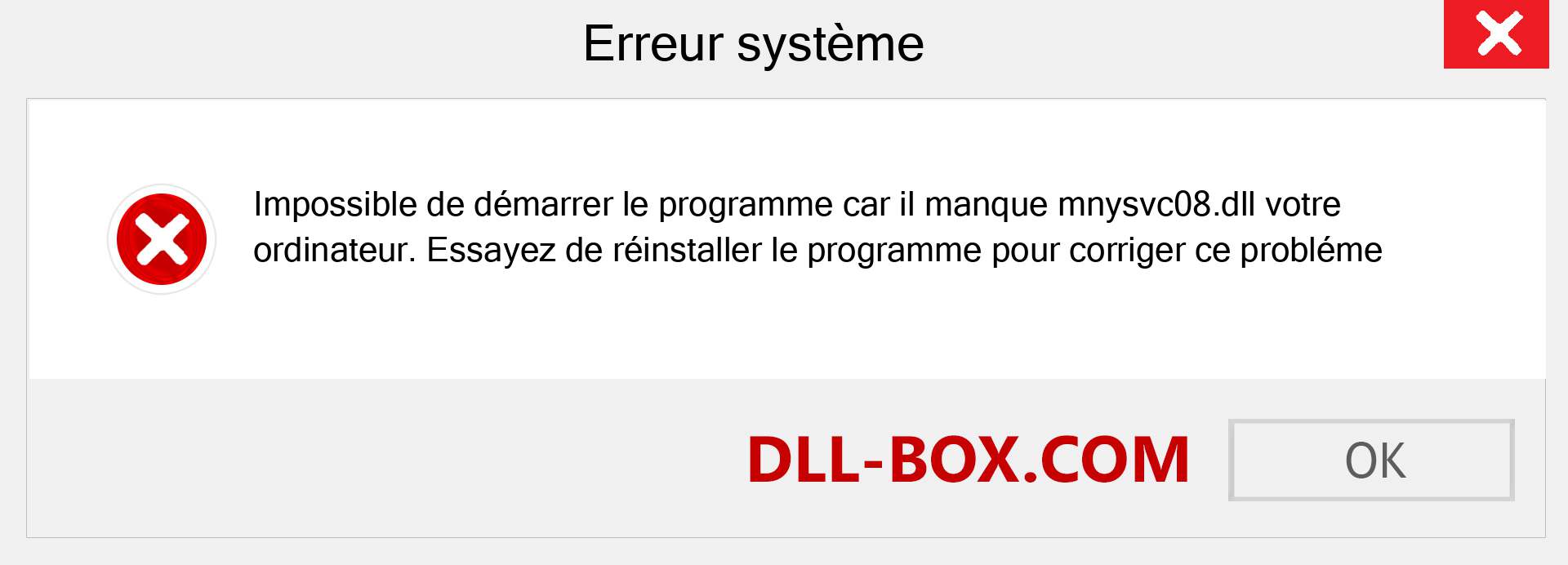 Le fichier mnysvc08.dll est manquant ?. Télécharger pour Windows 7, 8, 10 - Correction de l'erreur manquante mnysvc08 dll sur Windows, photos, images